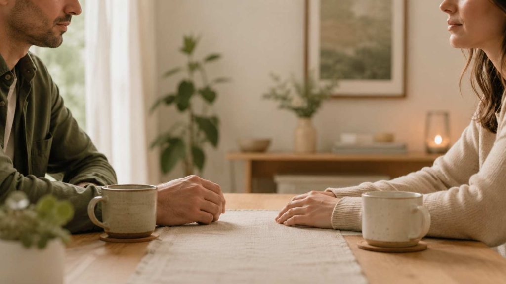 Pareja buscando acompañamiento para conversar con más claridad